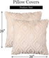 Decorative Throw Pillow Covers 20x20, Faux Fur Farmhouse Boho Pillow Cases ,Soft Plush Fuzzy Beige Cushion Covers for Sofa Couch Living Room Bedroom Set of 2