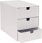 Bigso Ingrid 3-Drawer Fiberboard Desk Organizer, 8.1 x 6.3 x 9.9 in, White, Paper