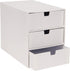 Bigso Ingrid 3-Drawer Fiberboard Desk Organizer, 8.1 x 6.3 x 9.9 in, White, Paper
