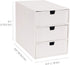 Bigso Ingrid 3-Drawer Fiberboard Desk Organizer, 8.1 x 6.3 x 9.9 in, White, Paper