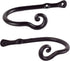 RTZEN Decorative Small Curtain Holdbacks - Set of 2 - Wrought Iron Window Drapery Tiebacks - Handmade Rod Drape Tieback Black Hooks - Rot Metal Drapes Hangers - Unique Hand Craft Décor