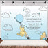 Blue Hot Air Balloon Photo Background 7x5ft Polyester Cartoon Cute Winnie The Pooh Animals Photography Backdrop Kids Bedroom Decorations Birthday Baby Shower Supplies Party Banner Photo Booths