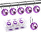 BEAVO Acrylic Fashion Decorative Home Rolling Purple Shower Curtain Hooks Rhinestones Bathroom Bath Baby Room Bedroom Living Room Decor Set of 12 Rings (Purple)