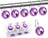 BEAVO Acrylic Fashion Decorative Home Rolling Purple Shower Curtain Hooks Rhinestones Bathroom Bath Baby Room Bedroom Living Room Decor Set of 12 Rings (Purple)