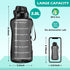 4AMinLA Motivational Gallon Water Bottle with Time Marker & Straw, Large Capacity Leakproof BPA Free Fitness Sports Water Jug (black)