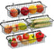 Wall Baskets, Packism 4 Pack Cabinet & Wall Mounted Wire Baskets, Multifunctional Hanging Wire Basket for Kitchen, Home, Office, Bathroom, Garage Storage, Wire Storage Baskets with Mount Hooks, Black
