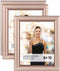 Langdon House 8x10 Picture Frames (Rose Gold, 3 Pack), Contemporary Glam Photo Frames 8 x 10, Wall Mount or Table Top, Celebration Collection