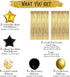 Black and Gold Party Decorations Kit, Gold Foil Fringe Curtain Backdrop, Black and Gold Star Mylar Balloons, Black and Gold Balloons Set for Birthday, Graduation Party Supplies