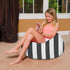 Posh Creations Bean Bag Chair for Kids, Teens, and Adults Includes Removable and Machine Washable Cover, 27in - Medium, Canvas Stripes Gray and White