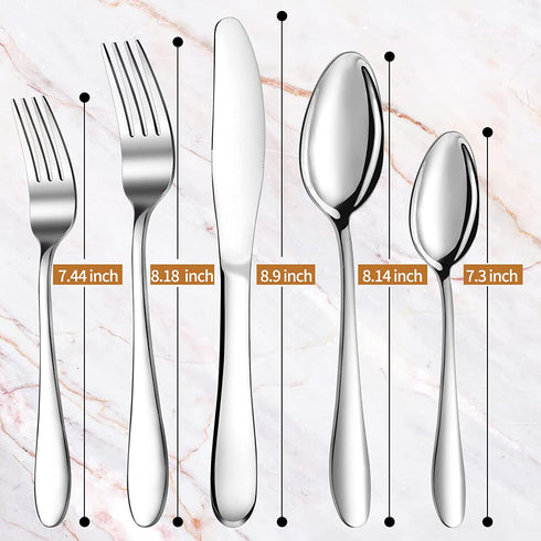 Silverware Set,Bonasen 20-Piece Silverware,Flatware Serving Set,Stainless Steel Silverware Set, Flatware Cutlery Set,Include Knife/Fork/Spoon, Mirror Polished