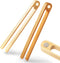 Magnetic Bamboo Toaster Tongs: 100% Natural 8.7” Wood Kitchen Toast Tongs| Eco-Friendly, Space Saving Modern Kitchen Accessory for Home Restaurant | Set of 2
