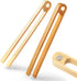 Magnetic Bamboo Toaster Tongs: 100% Natural 8.7” Wood Kitchen Toast Tongs| Eco-Friendly, Space Saving Modern Kitchen Accessory for Home Restaurant | Set of 2