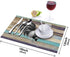 WARM TOUR Table Placemats Set of 4, Farm Cock Rooster on Retro Wood Grain Heat Resistant Place Mats Washable Cotton Linen Table Mats for Dining Kitchen, Easy to Clean, America Retro Country Theme
