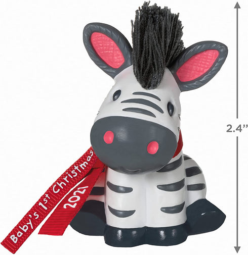 Hallmark Keepsake Christmas Ornament, Year Dated 2021, Born to Stand Out Baby's 1st Christmas Zebra
