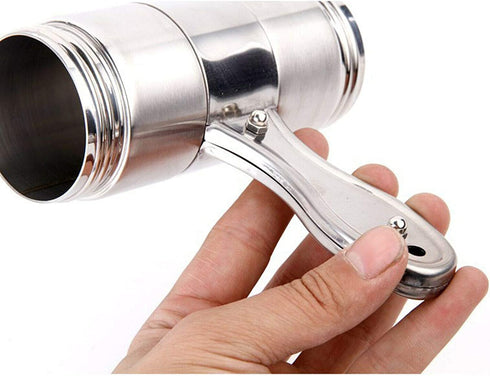 Manual Noodle Pasta Maker Spaghetti Kitchen Tool Stainless Steel Press Machine Press Machine Pasta Maker with 5 Noodle Mould Fruit Juicer Squeezer (18.5x14cm)