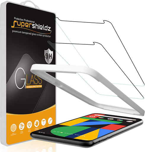 (2 Pack) Supershieldz Designed for Google Pixel 4 XL/Pixel 4XL Tempered Glass Screen Protector with (Easy Installation Tray) Anti Scratch, Bubble Free
