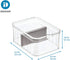 iDesign Crisp Plastic Refrigerator and Pantry Divided Bin, Modular Stacking Food Storage Box for Freezer, Fridge, Office, Cabinet, Bathroom, BPA Free, 8.32" x 6.32" x 3.76", Clear and Gray