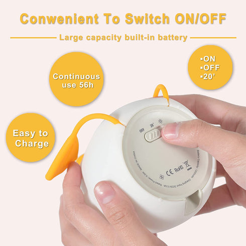 Duck Night Light Duck lamp for Kids with Warm Color & Dimming Function, 1200mAh Rechargeable Duck Baby Night Light with 20' Timer & Touch Control, Warm White