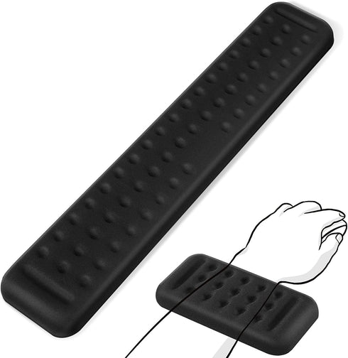 JEDIA Keyboard Wrist Rest, Black Memory Foam Mouse Wrist Rest, Ergonomic Keyboard Wrist Rest Support Pad Easy Typing and Pain Relief for Home, Office, Laptop, Desktop Computer, 2 Packs Medium + Small