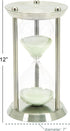 Deco 79 Metal/Glass 60 Minute Hourglass, 12 by 7-Inch
