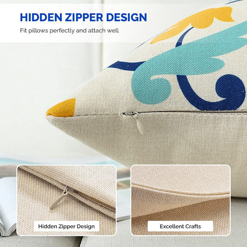 Cirzone Outdoor Throw Pillow Covers Waterproof Pillow Covers Decorations Throw Pillow Covers Decorative Throw Pillow Covers Boho Pillow Covers 18x18 Set of 4 for Patio, Garden, Balcony