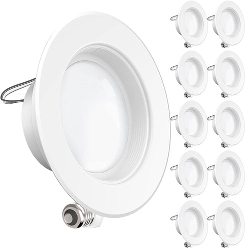 Sunco Lighting 10 Pack 4 Inch LED Recessed Downlight, Baffle Trim, Dimmable, 11W=60W, 4000K Cool White, 660 LM, Damp Rated, Simple Retrofit Installation - UL + Energy Star