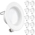 Sunco Lighting 10 Pack 4 Inch LED Recessed Downlight, Baffle Trim, Dimmable, 11W=60W, 4000K Cool White, 660 LM, Damp Rated, Simple Retrofit Installation - UL + Energy Star