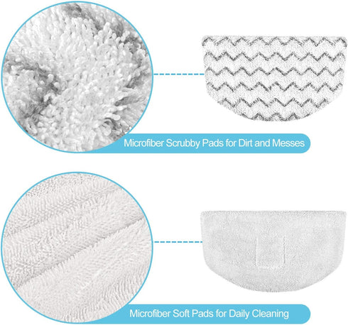 Mr.ZZ 6pk Steam Mop Pads for Bissell Replacement/Washable/Reusable Compatible with Bissell Steam Mop 1940 1440 1544 1806 2075 Series,Model 19402 19404 1940