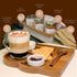 Small Wood Tray for Eating - Individual Acacia Wood Serving Tray - Natural Wooden Plate for Food & Drinks - Small Wooden Tray for Breakfast - Tea Coffee and Snacks - with Acacia Spoon