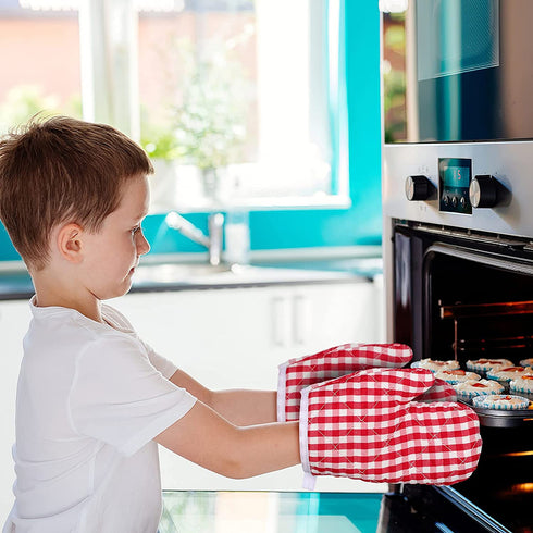 Cabilock Kids Oven Mitts for Children Play Kitchen Heat Resistant Kitchen Mitts for Kids Toddler (2pcs)