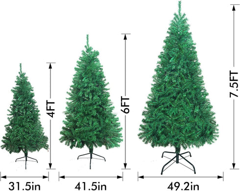 UHINOOS Artificial Christmas Tree, Christmas Full Tree with Metal Stand, Easy Assembly Unlit Christmas Tree (6FT)