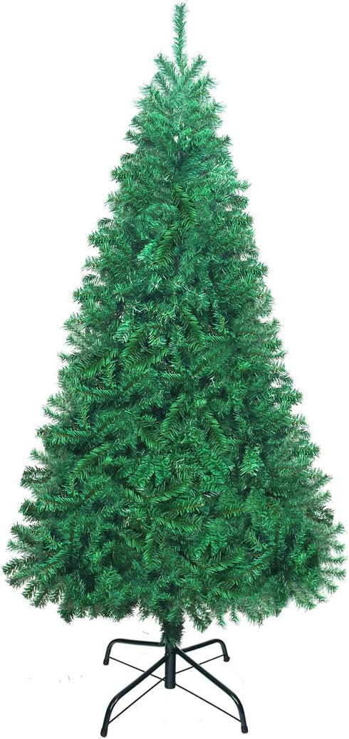 UHINOOS Artificial Christmas Tree, Christmas Full Tree with Metal Stand, Easy Assembly Unlit Christmas Tree (6FT)