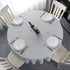 EHouseHome Faux Linen Tablecloth with Lace Trim - Waterproof/Spill Proof/Stain Resistant/Wrinkle Free/Oil Proof - for Banquet, Parties, Dinner,Wedding,Holiday,Silver Grey Round 70Inch