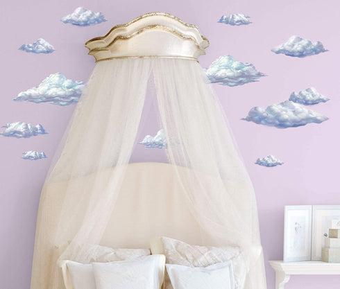 Create-A-Mural Sky Cloud Wall Decals Beautiful Cloud Wall Stickers Girls Wall Art Stickers for Bedroom Peel and Stick Kids Room Decor Nursery Toddler Teen Decorations Playroom Birthday Gift