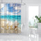 Artsbay Blue Sea Shower Curtain Set Starfish Seashells on Ocean Beach Eco-Friendly Waterproof Polyester Fabric Bathroom Bath Curtains 12 Hooks Included 72x72inches