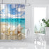 Artsbay Blue Sea Shower Curtain Set Starfish Seashells on Ocean Beach Eco-Friendly Waterproof Polyester Fabric Bathroom Bath Curtains 12 Hooks Included 72x72inches