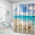 Artsbay Blue Sea Shower Curtain Set Starfish Seashells on Ocean Beach Eco-Friendly Waterproof Polyester Fabric Bathroom Bath Curtains 12 Hooks Included 72x72inches