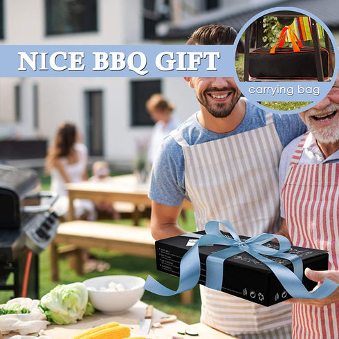 HaSteeL BBQ Grill Accessories Set of 7, Stainless Steel Grilling Tools Set with Storage Bag, Heavy Duty Grill Spatula, Tong, Fork, Basting Brush, Cleaning Brush, Dishwasher Safe & Mans Gift