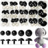 Safety Eyes for Amigurumi Crochet 30PCS 16-24 mm, Plastic Black Large Safety Doll Eyes Stuffed Animal Eyes Craft Crochet Eyes for DIY of Puppet, Bear, Toy Doll Making Supplies