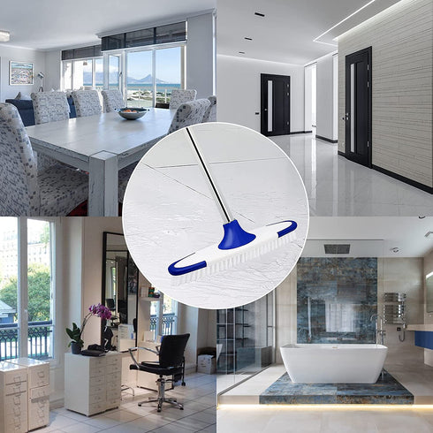 Floor Scrub Brush, ITTAR Tile Floor Bathroom Bathtub Kitchen Deck Multi-Use Adjustable Floor Cleaning Brush with 31-55 Inch Long Handle Stiff Bristle Deck Brush with Small Grout Brush