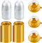 100 PCS Clear Plastic Mini Cupcake Box Round Cupcake Mooncake Dessert Container Box Cookies Muffins Dome Box for Weddings Birthdays and Other Holiday Parties Gift Box (Gold)