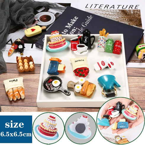 12pcs Food Magnets for Fridge Magnets Decorative Kitchen Magnets Cute Magnets Food Refrigerator Magnets for Kitchen Home Decor,Strong Resin Magnets Home Decor Office