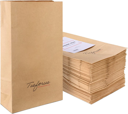 Paper Lunch Bags - Set Of 100 Brown Paper Bags, Greaseproof Paper Bags, Kraft Paper Bags, Waxed Lined Lunch Bags, Goody Brown Lunch Bags, Paper Bags Lunch, Reusable Packaging Bags For Small Business