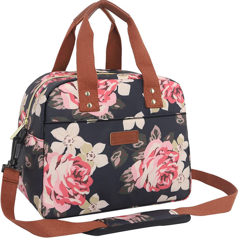 ELONGRIVER Lunch Box for Women Insulated Lunch Bag with Adjustable Shoulder Strap Office Work School Picnic Tote Lunch Bag