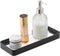Bathroom Shelves Rectangular Tempered Glass Bathroom Shelf Wall Mounted, with Aluminum Frame, Shower Storage Organizer (12 inch, Matte Black)