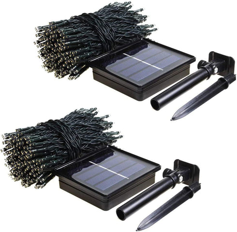 QINOL 2-Pack 200LED 72FT Solar Christmas Decorations Lights Green Wire String Mini Lights Outdoor, Waterproof 8 Modes Decorative Twinkle Lights for Xmas Tree (Purple)