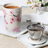 Tea Forte Kati Cup Hanami, Ceramic Tea Infuser Cup with Infuser Basket and Lid for Steeping Loose Leaf Tea