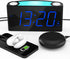 Loud Alarm Clock for Heavy Sleepers Hearing Impaired Adults, Vibrating Bed Shaker Alarm Clock with 2 USB Chargers,7 Color Night Light, 0-100% Dimmer & Battery Backup, Digital Clock for Teens Kids