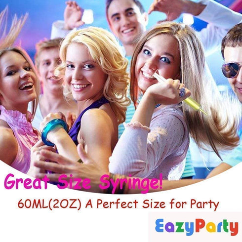 Jello Party Syringes with 5 Extra Caps, 30 Pack Reusable 2oz Plastic Party shots Syringes, and Cleaning Brush,great for filling Jello, Pudding, Patrick's Day, Graduation party