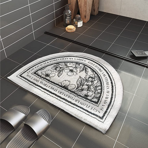 Bathroom Rug Mat, Half Round Bath Mat for Bathroom, Bathroom Rugs Mats 23.6"x15.7", Soft Polyester Non Slip Absorbent Washable